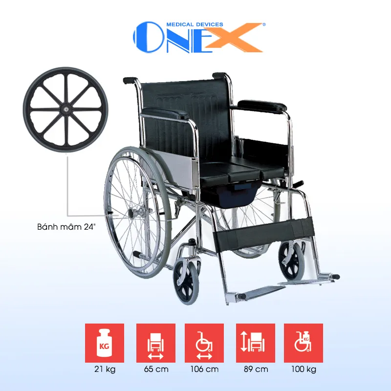 Xe lăn bô vuông bánh mâm ONE X – 608B