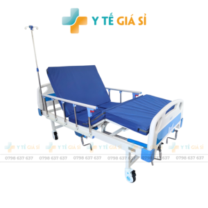Giường Y Tế 2 Tay Quay Có Bô Vệ Sinh Chibancare CH-M02C-YB