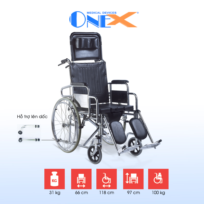 Xe lăn đa năng sắt chống gỉ ONE-X 607GCJ